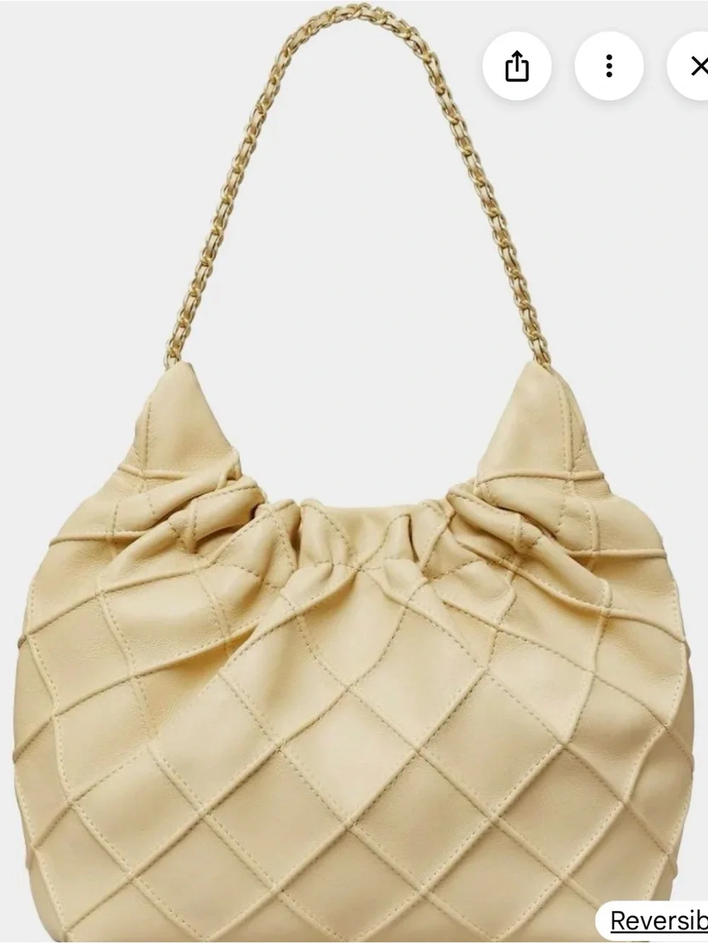 Designer-Inspired Cream Quilted Shoulder Bag with Chain Strap